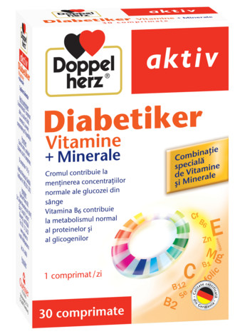 Aktiv Diabetiker Vitamine + Minerale Doppelherz - 30 capsule + 10 cadou